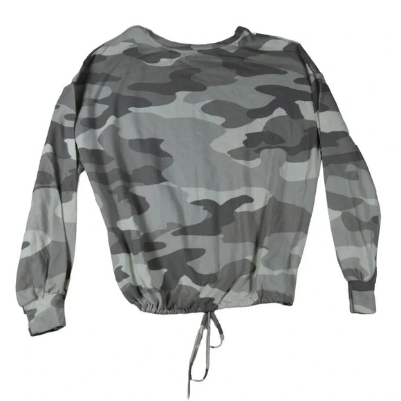 Como Blu || Buttery Soft Sleepwear Top Only Neutral Camo Drawstring Hem XL - Picture 2 of 7